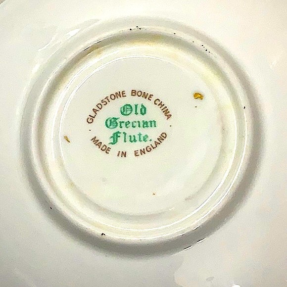 OLD GRECIAN FLUTE GOLD CUP & SAUCER SET VINTAGE GLADSTONE MADE IN ENGLAND BONE - Picture 16 of 16